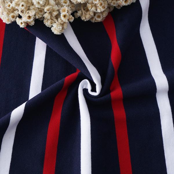 S-200422 Трикотажная полосатая ткань, 175 см 185 грамм футболка полосатая ткань текстура