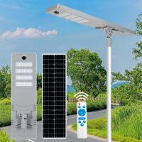 Lampadaire extérieur 250W LED de jardin avec détecteur de corps humain, solaire intégré et étanche