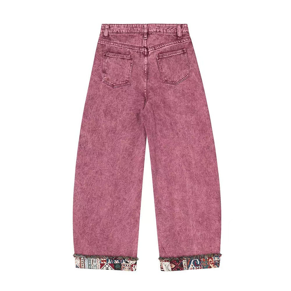 Classic Denim Pants Featuring Durable Metal Rivets Reinforcing Stress Points Suitable for Retail and Apparel Businesses