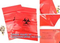 Saco médico com pounch Ziplock, saco waste infeccioso do biohazard/forro médico do espécime do escaninho waste bio perigo, bagplastics