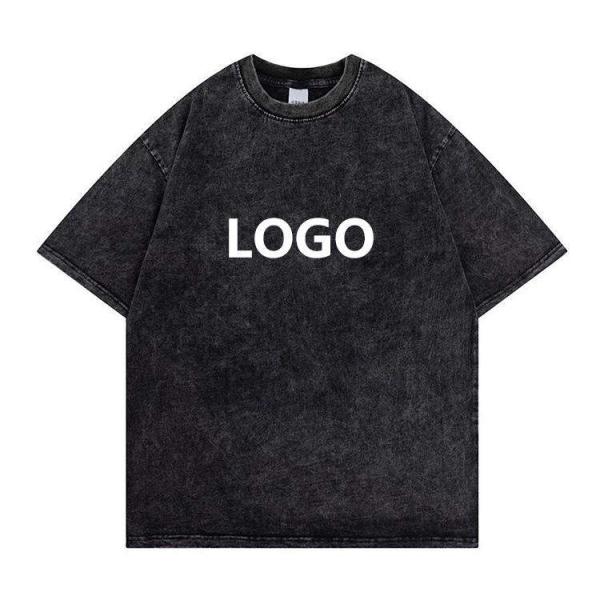 Vintage Wash Tee Shirts Needle Detection Oversized Mens Distressed T Shirt