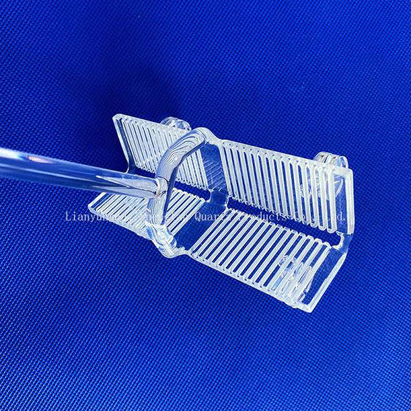 High Purity Heat Resistant Fused Quartz Glass Boat Wafer Carrier For Semiconductor