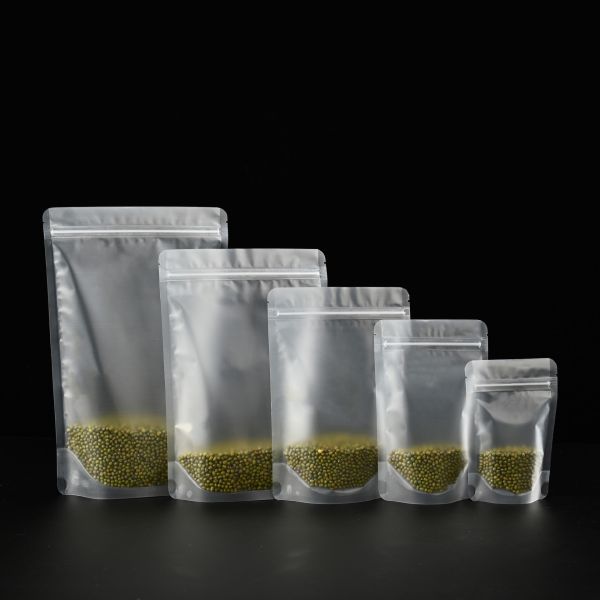 Customizable Plastic Clear Transparent/Frosted Food-Grade Stand-Up Self-Sealing Bags For Food Packaging