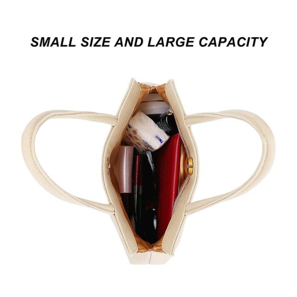 Eco Friendly Reusable Shopping Bags Sustainable Canvas Tote Bags Zipper Button 10x7