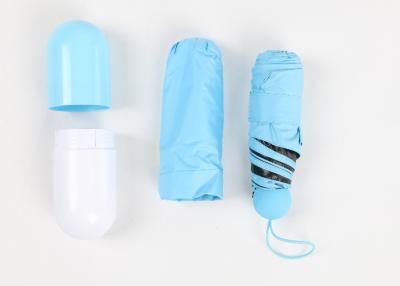 19 Inch Five Fold Umbrella 190T Pongee Fabric  With Uv Coating Manual Opening
