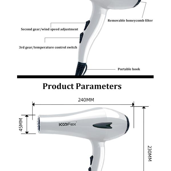 Материал ABS фена для волос 1800W наивысшей мощности парикмахерской салона красоты