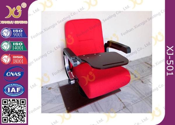 Aluminum Upholstered Red Acrylic Fabric  PU Armrest Auditorium Theater Seating