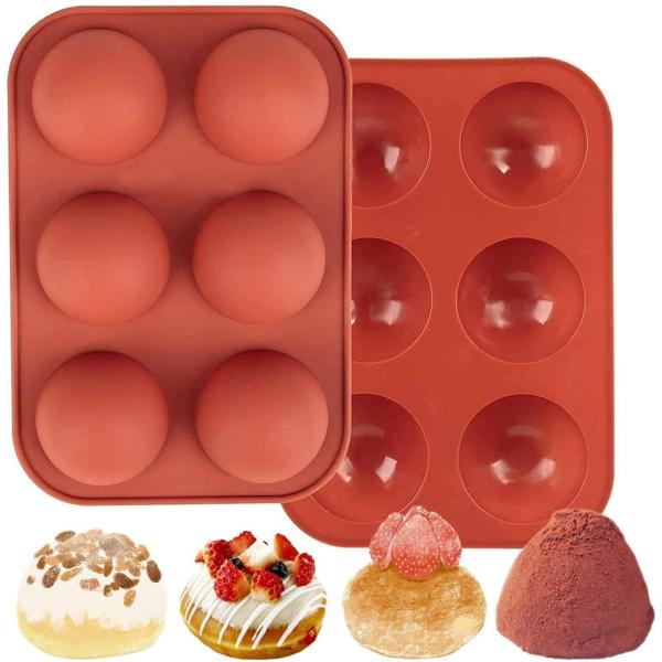 Food Grade LFGB Approved Silicone Semicircle Mold , Silicone Chocolate Mold Six Hole