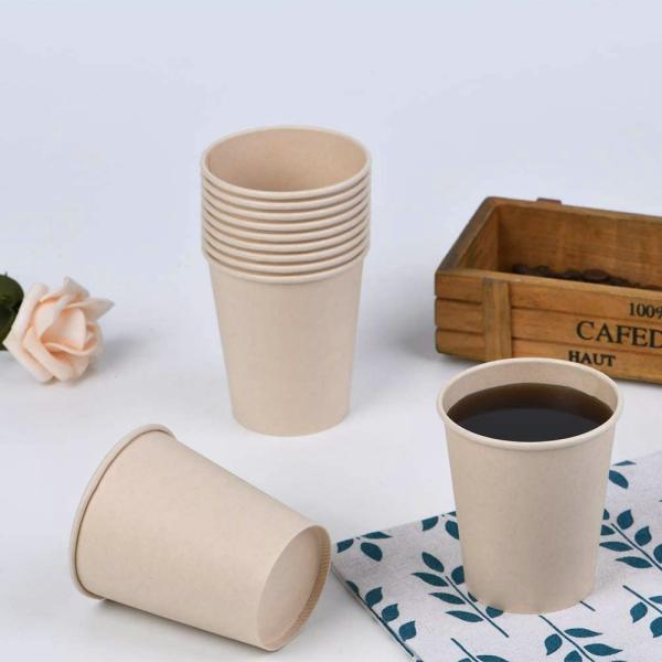 40zA Collapsible Coffee Day Bamboo Fiber Brown Hot Drink Disposable Paper Cups