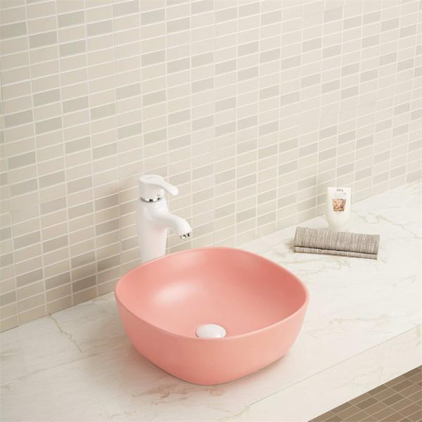 Ровные линии вокруг отверстия Countertop таза мытья одиночного изогнули раковину сосуда углов