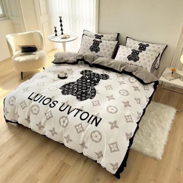 Hogar Hotel Hospital Escuela Impreso Diseñador Oso Blanco 100% IV Polyester Set de ropa de cama