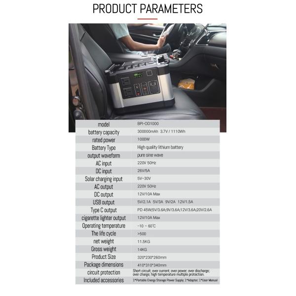 Главная / На открытом воздухе располагаясь лагерем электростанция портативной электростанции 1000В солнечная перезаряжаемые