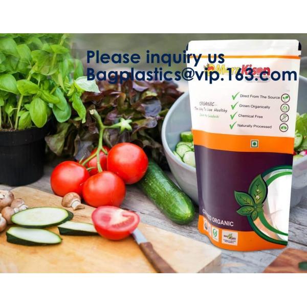 Foil Zip Lock Stand Up Food Pouches Bags With Notch For Food Storage,Hologram Foil Stand Up Zipper Pouch Bag