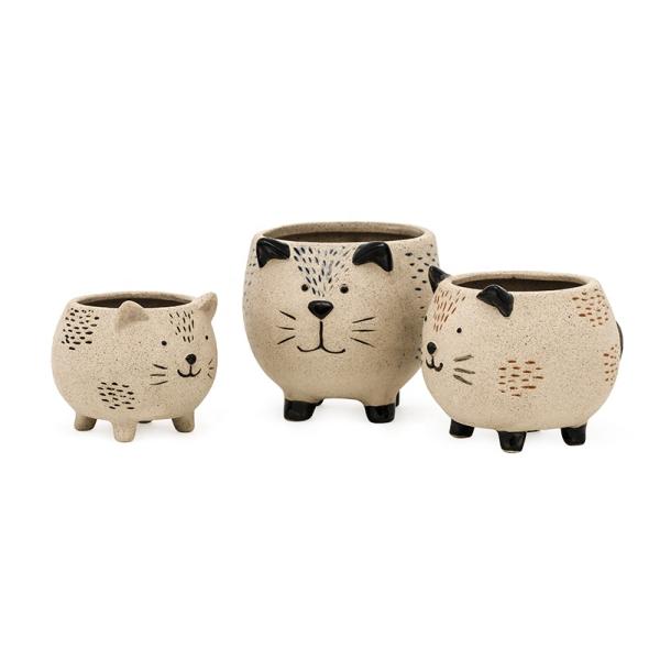 Уникальный котёнок кошка цветок сочный горшок в керамической глине керамическая оптовая горячая продажа Красивый Instagram 3D цветок / сочные горшки