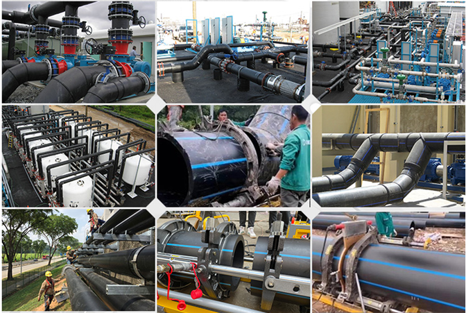 90mm до 250mm сварочный аппарат сплавливания батта HDPE 4 струбцин