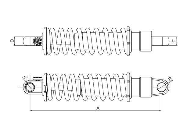 DNM MM-22LAR Bicicleta bobina de suspensão hidráulica de moagem choque de rebote de buggygokart/scooter/atv/bike 200-260mm comprimento