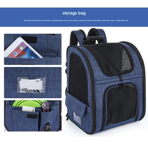 Exterior 33.5*27*42CM Azul Cationic Oxford Extensible Mujer de viaje Mochila de viaje Tejido suave Hermosas necesidades de mascotas para sus compañeros satisfechos