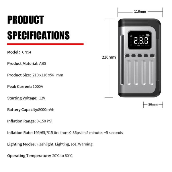 Car Emergency Battery Jump Starter Power Bank Portable  8000mAh Battery Charger Jump Box