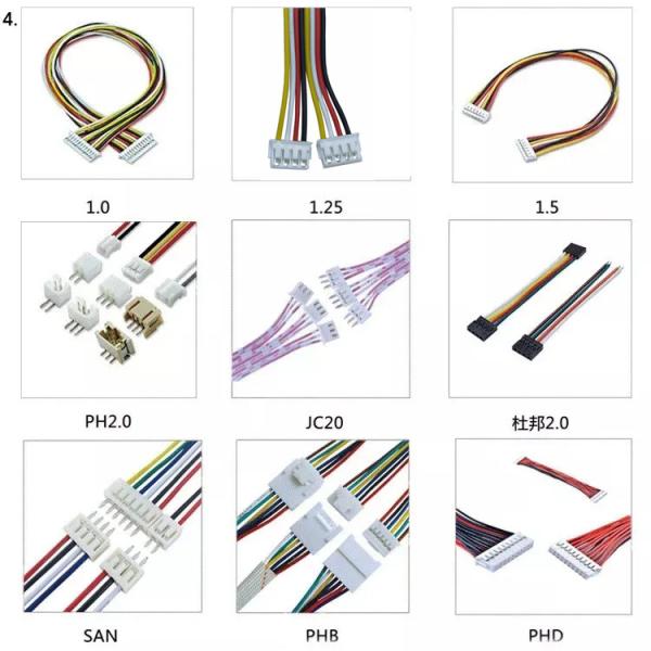 0.8mm 1.25mm Pitch Wire Harness Cable 1Pin 2Pin 40Pin For Industry