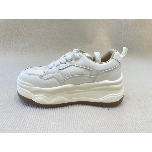 Heightening White Trainers Women Pigskin Insole Ladies Trainers