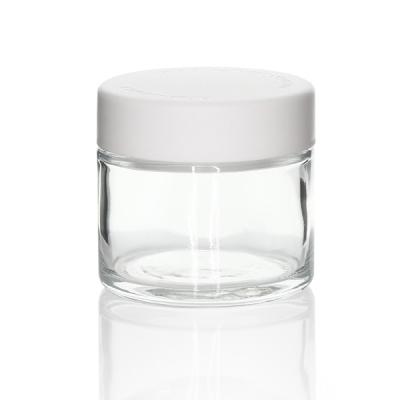 Frascos de vidro com tampa branca resistente a crianças 60 ml 2 onças Recipientes de concentrado para embalagem de flores