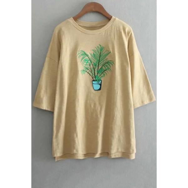 China Manufacturer Women Embroidered Crew Neck T Shirt For Girl