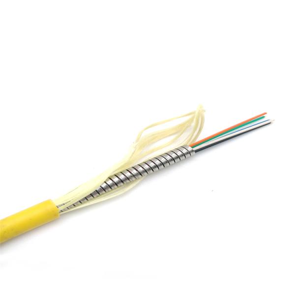 Stainless Steel Armored Fiber Optic Cable with G657A2 Fiber Anti-Rodent and Anti-Bending for Indoor Outdoor Use