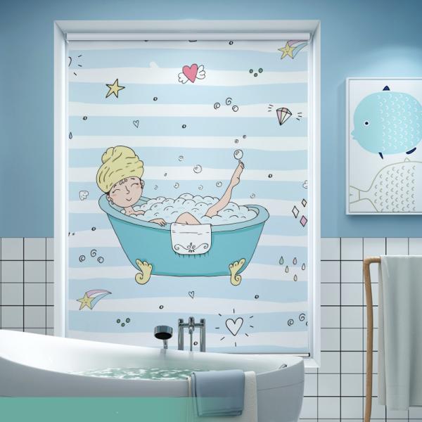 Waterproof 3D Printed Roller Blinds , Childproof modern window roller blinds