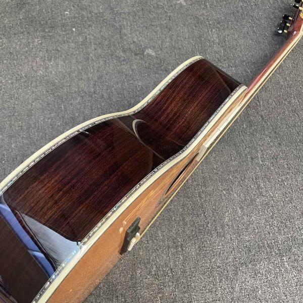 Solid Cedar Top OOO Body Ebony Fingerboard Classic Folk Acoustic Guitar with 43mm Nut Width Abalone Binding Slotted Headstock