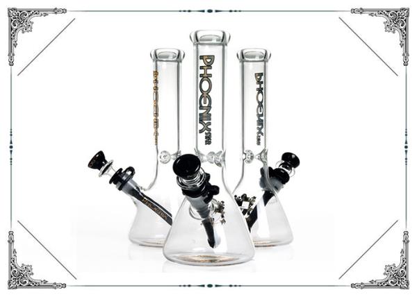 PHOENIX STAR Beaker Bong Glass Water Pipe With Black Plastic Clip And Bowl