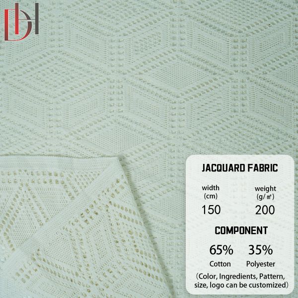 Lace Jacquard Fabric Customized 65% Cotton 35% Polyester Fabric
