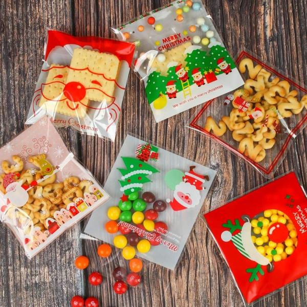 Wholesale high quality Printing opp self adhesive plastic bag for Christmas candy packing