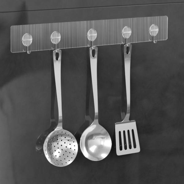 304 Stainless Steel Self Adhesive Wall Molunted Hook Rail Rack For Clothes Coat