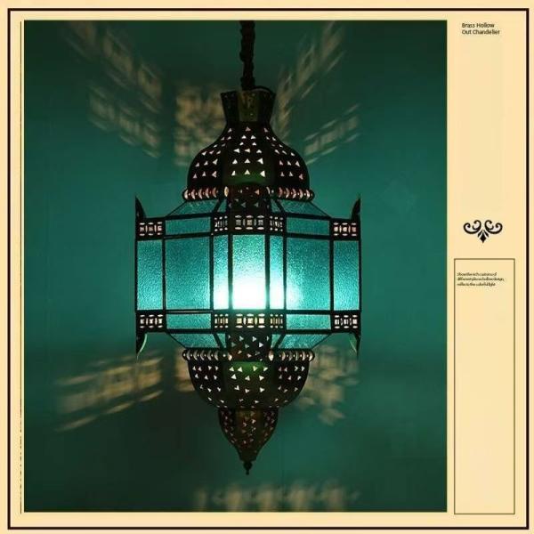 Moroccan Gold Antique Copper Light Copper Hanging Lamps With Dimmer Support