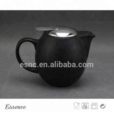 Ceramic Teapot With Stainless Steel Lid And Strainer Stoneware Type