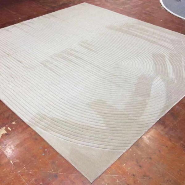 Handmade Turkish Silk Marine Carpet with Customized Trellis Pattern and Craftsmanship