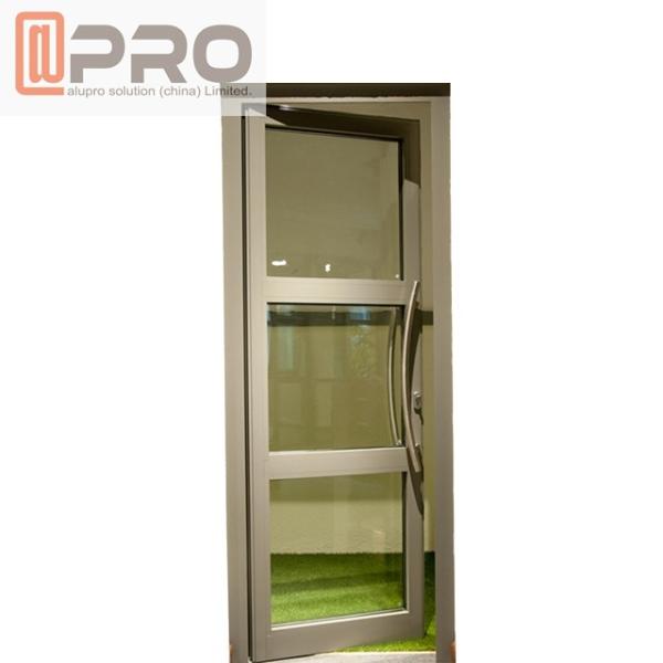 Portas articuladas de alumínio residenciais feitas sob encomenda, porta de vidro à prova de balas da segurança do único caixilho