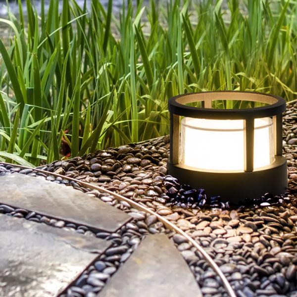 JYLIGHTING Lámpara de pared LED para jardín, patio, paisaje, parque, villa, césped, con base E27 IP65 Luz de pared moderna