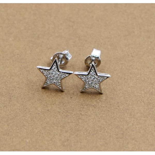 Звездные серёжки Студ Twinkling Star 925 Sterling Silver Stud Серёжки для повседневной жизни Гламурные настоящие серебряные серёжки
