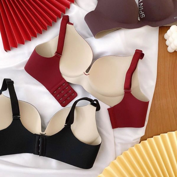 Seamless Small Breasts Bra for Women Gathered One-piece Wire-free Side Breasts Anti-sagging Lifting and Adjustable Bra