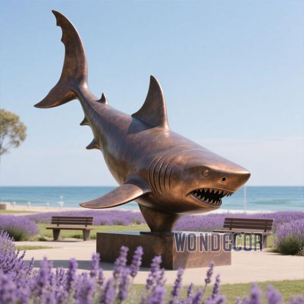 Marine Predator Cast Art Casting Statue Escultura de tiburón de bronce