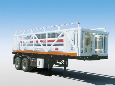 7 Tubes 2 Axles CH2 Tube Lp Gas Transport Trailers For 4000L CNG