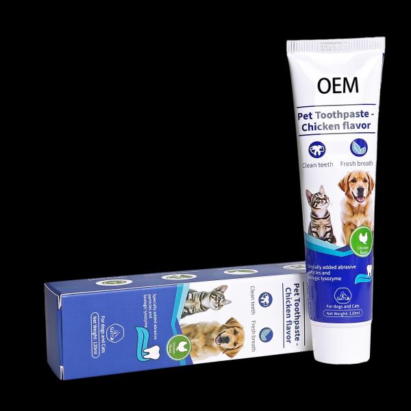 Customizable Professional Oral Cleaning Fresh Mint Pet Toothpaste Chicken Flavor freshen breath effectively Pet Dental Care Toothpaste for Dogs and Cats