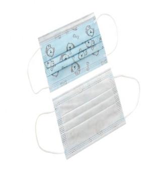 Dust Proof White Blue 3 Ply Antivirus Children's Face Mask