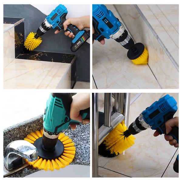 Уборка домашнего пользования Маленькие углы Ручная чистка электрического автомобиля Колесо ремня щетка 4 шт.