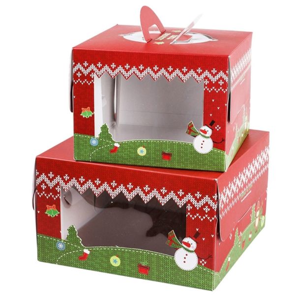 Personalised CYMK Printing Xmas Gift Box For Christmas Cake Sweet Candy 600gsm