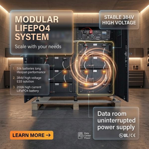 48V 200AH Stackable LiFePO4 Battery 10.24kWh Modular Home Energy Storage System Expandable to 40kWh