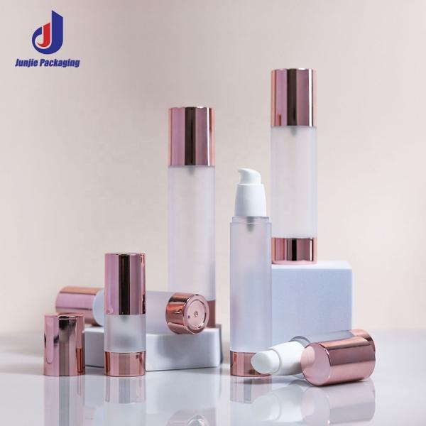 AS Material de lujo Botella sin aire Botellas de loción sin aire personalizadas Oro rosa