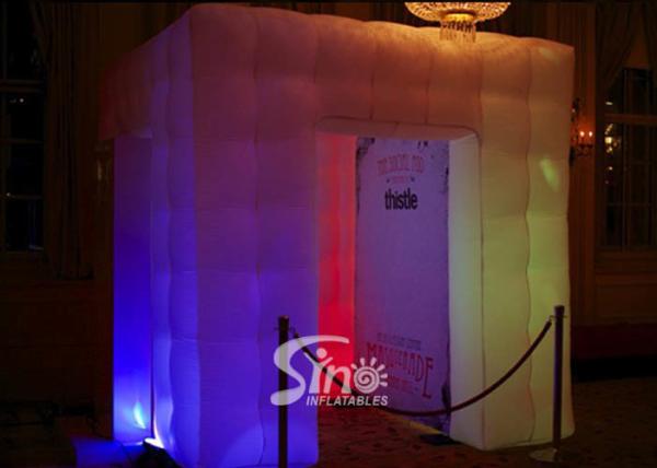 8'x8'x8' cube tube led inflatable photo booth enclosure for night shows or party bars