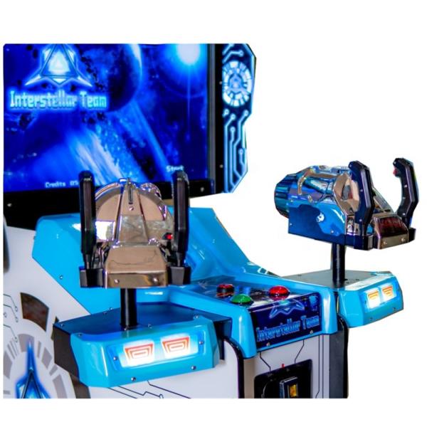 Крытые стереоскопические видео- двойные снимая машины аркады чеканят управляемый имитатор игры